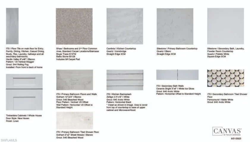 Design Selections.  Home is under construction and selections are subject to change.