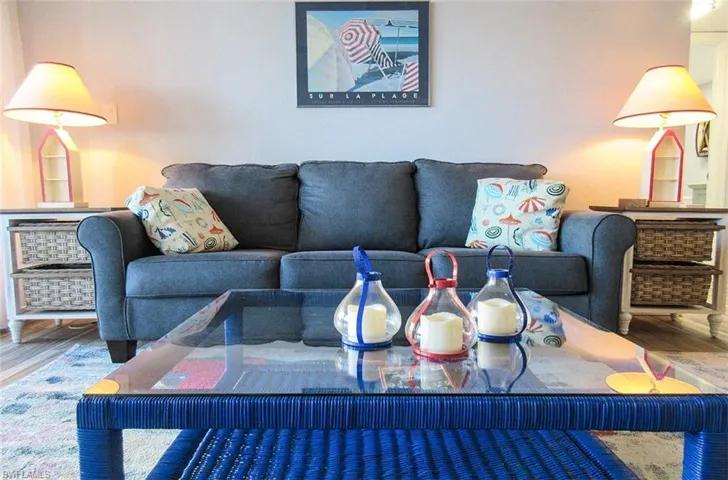 Beachy decor in great room