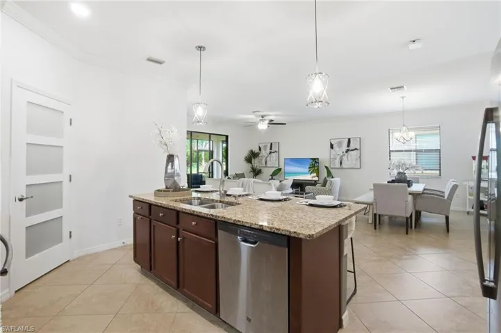 The Kitchen offers a generous walk-in pantry