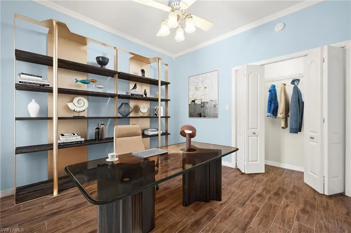 3rd bedroom staged as office