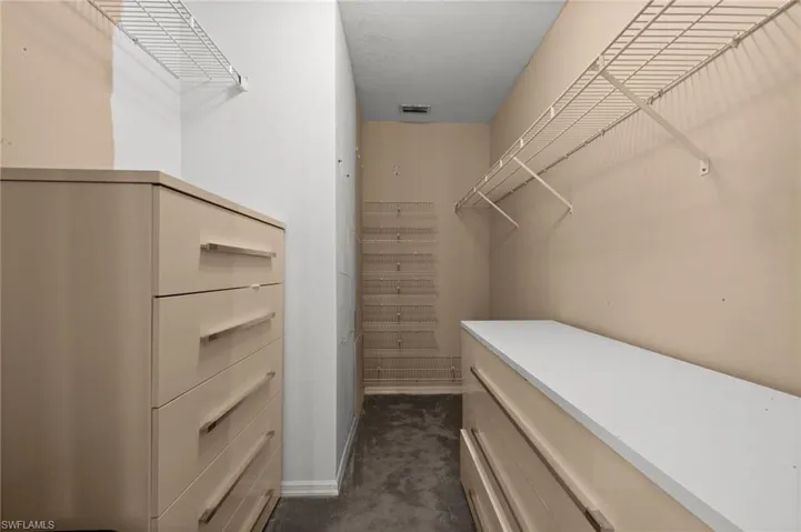 Walk in closet with carpet