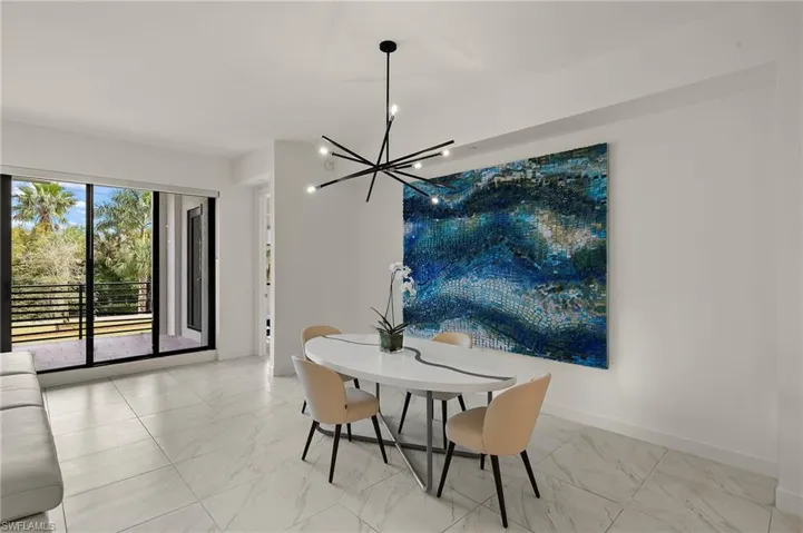 Dining room featuring an inviting chandelier