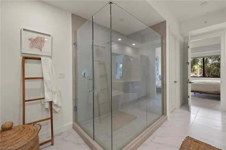 Bathroom with an enclosed shower