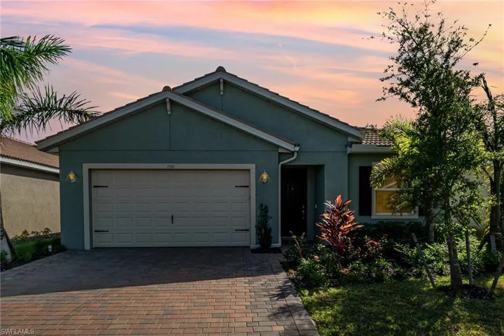 View of front of home with a garage