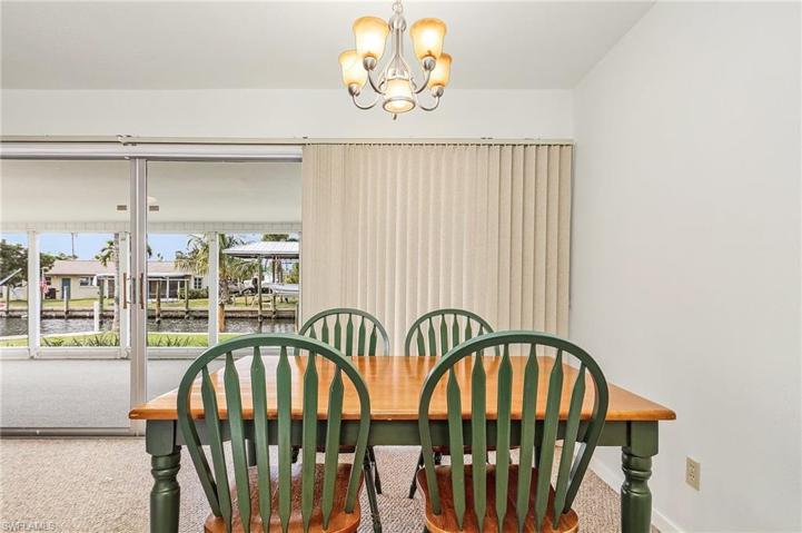 Dining room has views of the canal.