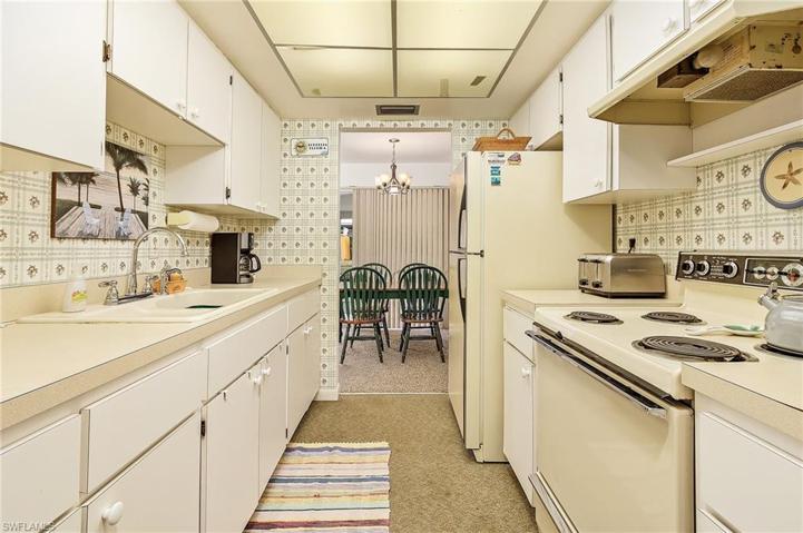 Galley kitchen.