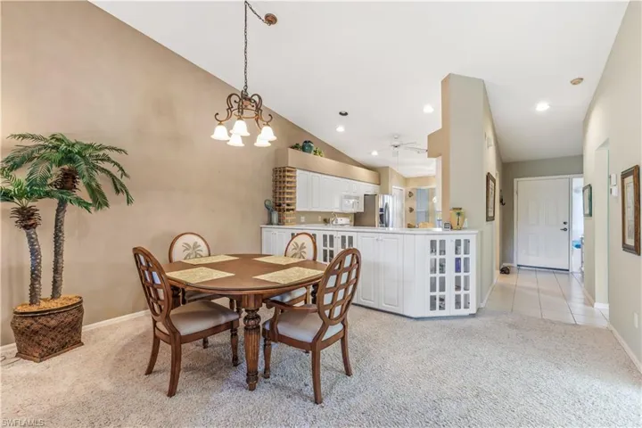 Dining to kitchen to front door