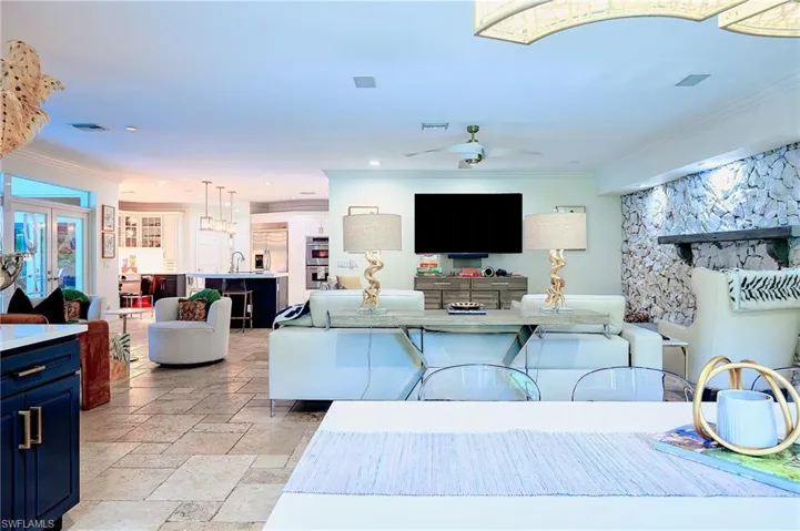 Looking toward TV area and Kitchen from Dining area