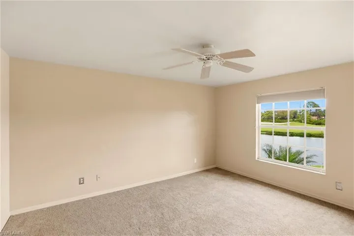 Spacious bedroom easily accommodates king bed and two nightstands