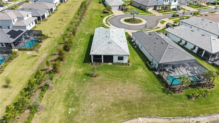 Aerial perspective of suburban area