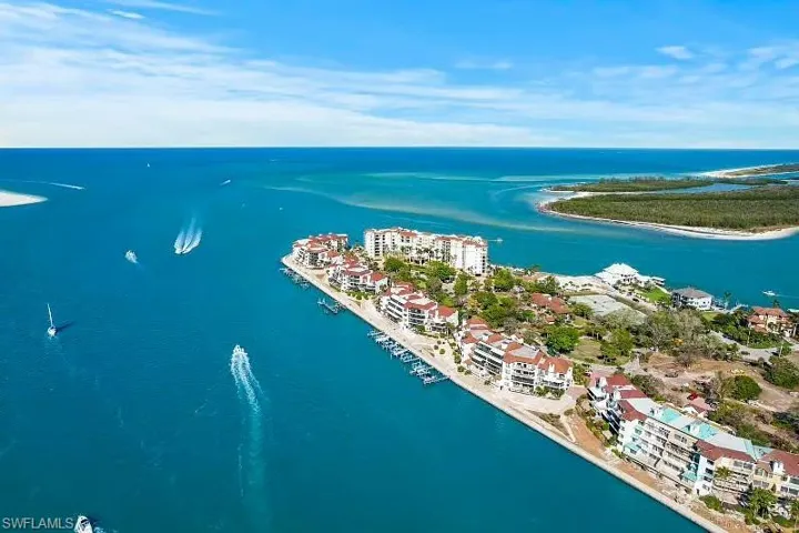 Drone / aerial view of a nearby body of water