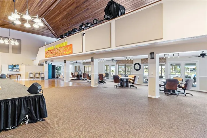 Clubhouse Main Area. Stage & Tables.