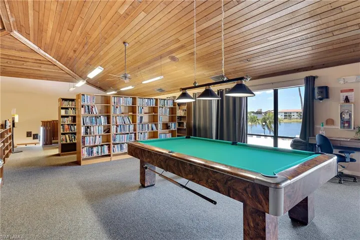 Second Floor. Game Room Featuring  Billiards Table & Library.