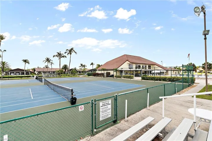 Tennis Court & Picklelball Courts & Bleachers.