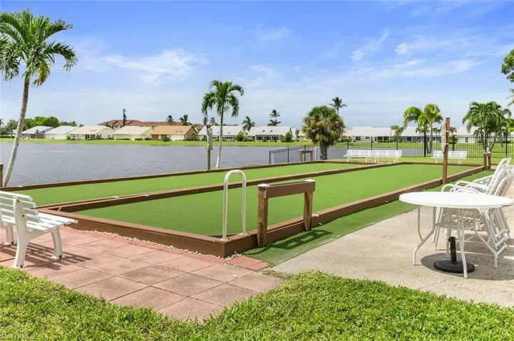 Bocce Ball Area & Lake.