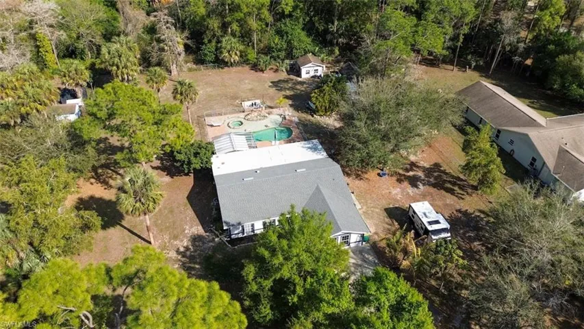 Bird's eye view of a pool