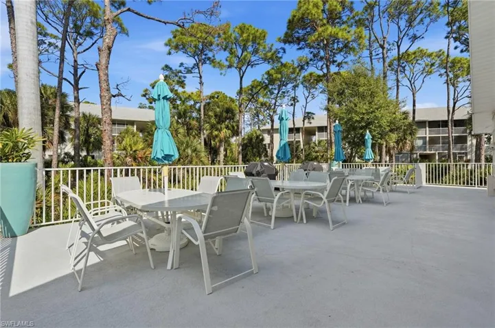 View of patio with outdoor dining space