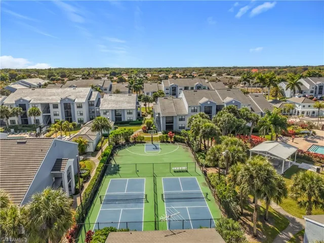 Aerial perspective of suburban area