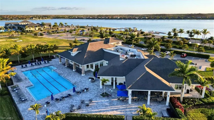 Ariel view of a pool area