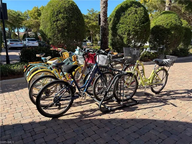 Bike rack near the amenities.