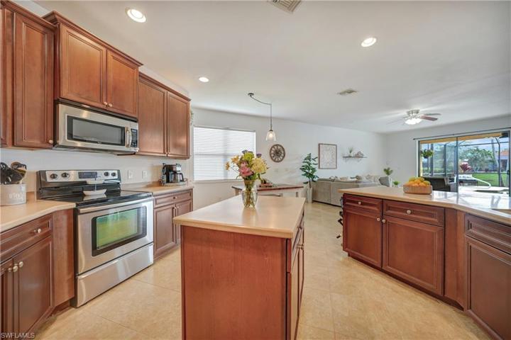 Kitchen Island with tons of counter space and cabinets