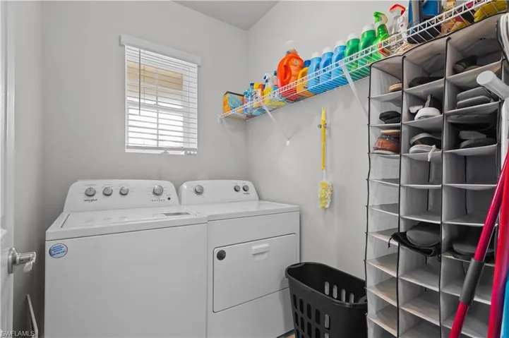 Washroom with separate washer and dryer