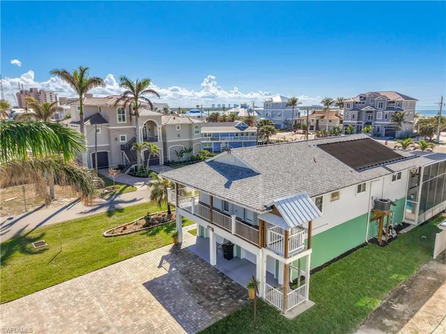Birds eye view of property with a residential view