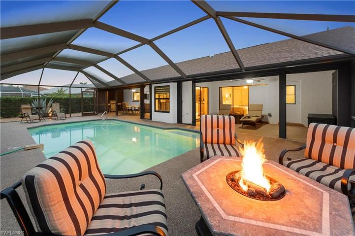 Pool Deck and Fire Pit   at Twilight