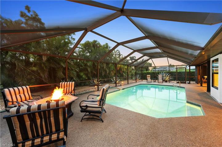 Pool Deck and Fire Pit   at Twilight