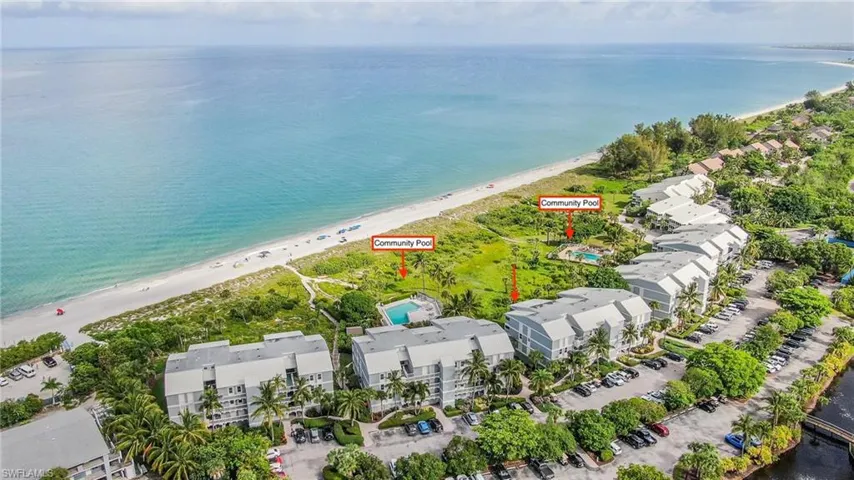 Aerial overview of property's location with unending shoreline