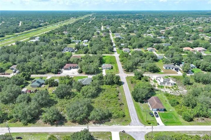 Aerial view of residential area