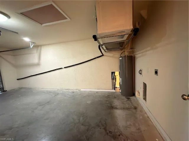 Garage with water heater