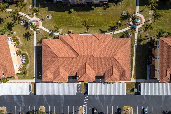 Aerial view of walking paths
