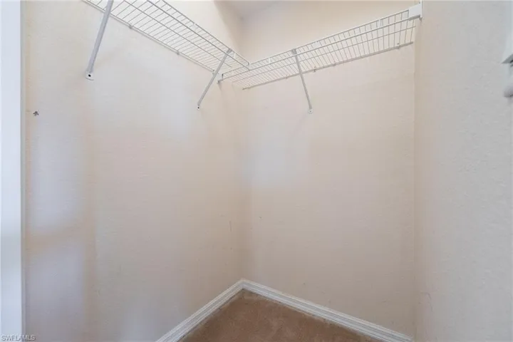 Walk in closet with carpet flooring