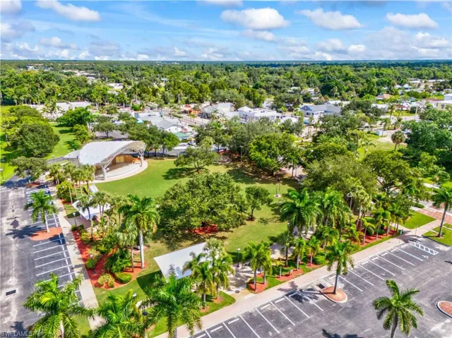 Aerial perspective of suburban area
