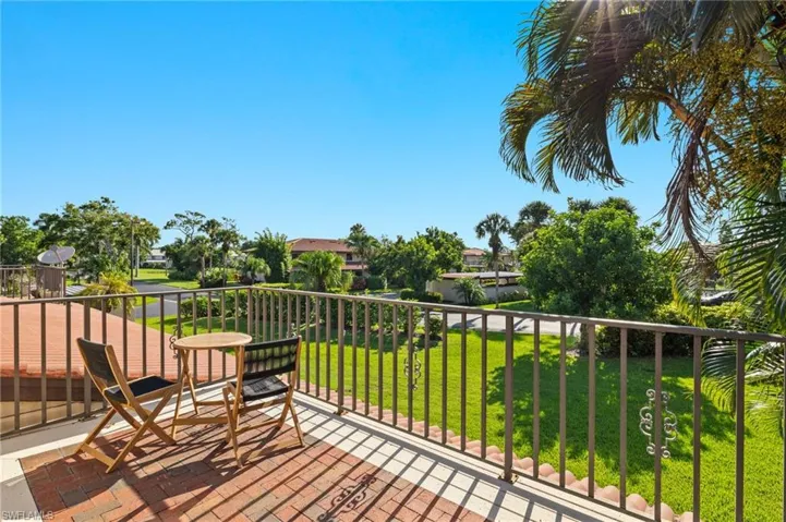 Wooden deck with a lawn