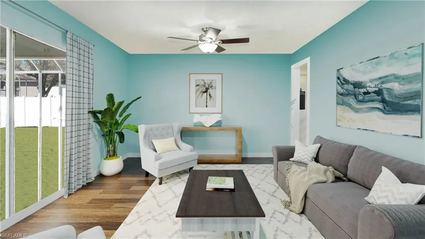 Photo includes reality staging to showcase the possibility of the living area. Design services included with purchase!