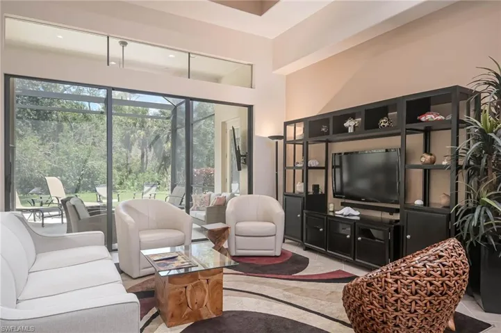 View of tiled living room