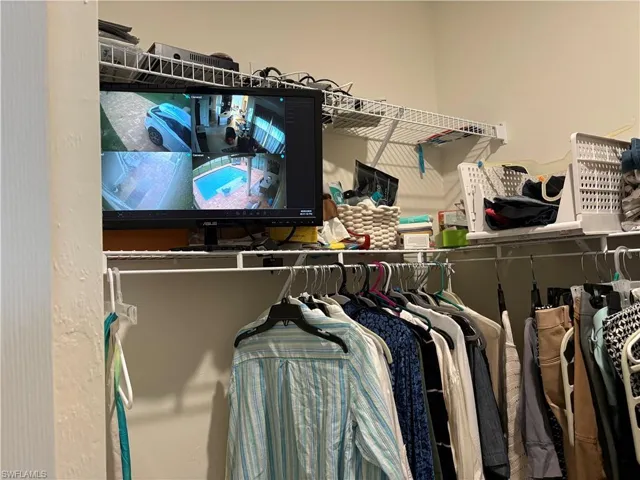 Camera monitor is in the master closet