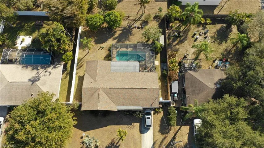 Aerial view of a pool area