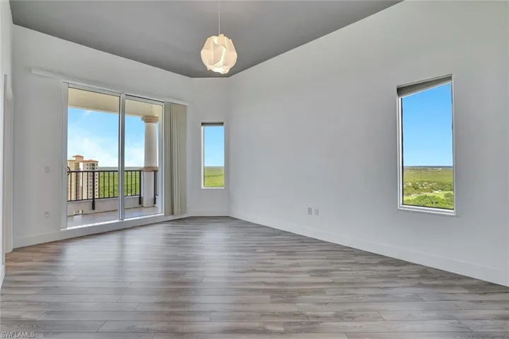 Spare room featuring light wood finished floors