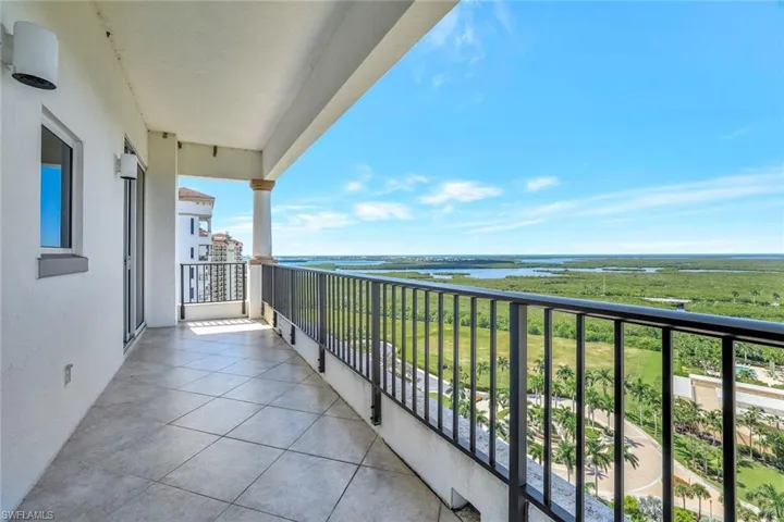 Balcony with a water view