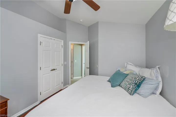 Bedroom with a ceiling fan