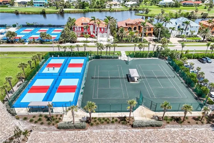 Aerial view of a large body of water