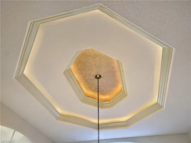 Tray ceiling in dining area