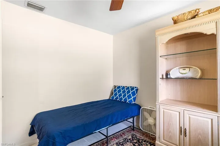 one of three bedrooms