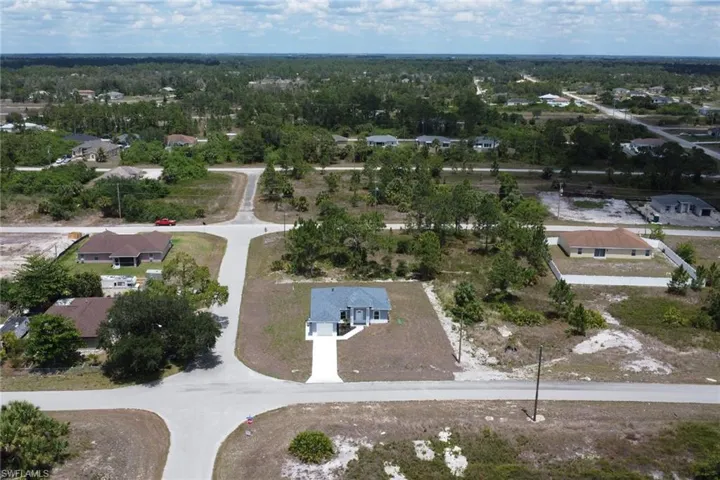 Aerial view of residential area