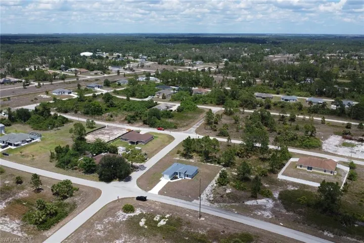 Aerial view of residential area