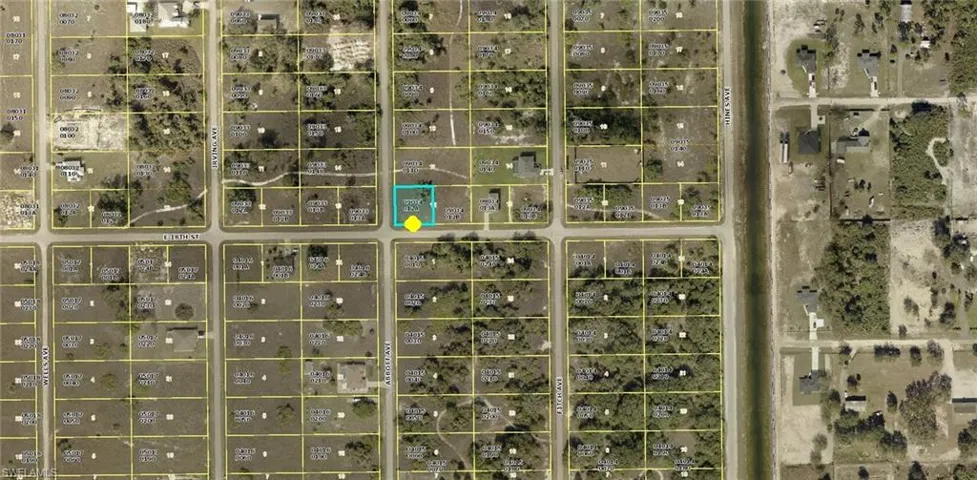 Aerial Parcel Map. Displaying the property's location and surrounding land divisions