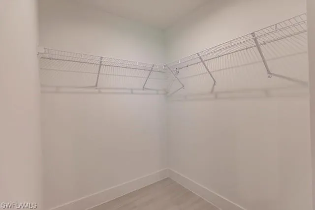 Walk in closet featuring hardwood / wood-style flooring
